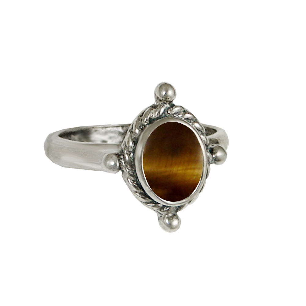 Sterling Silver Ring With Tiger Eye Size 9